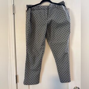 New York & Company Gray Polka Dot Skinny Pants